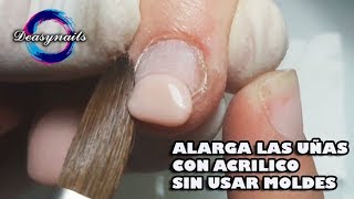 COMO ALARGAR UÑA ACRILICA SIN MOLDE tutorial uñas acrilicas principiantes Deasynails [upl. by Sucramaj]