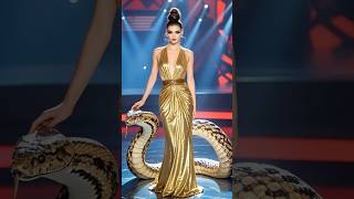 Girl dancing with Desert kingsnake AGT fusion live agt shorts [upl. by Paris]