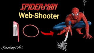 How to make Spiderman web shooter  Easy homemade pen shooter  MARVEL toy making [upl. by Iives]