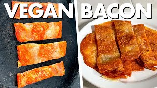 Vegan Bacon Recipe  Wheat Starch Bacon [upl. by Ybot]