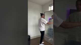 Unboxing my new ikea hovet mirror apartmentupdate menslifestyle [upl. by Ehtnax]