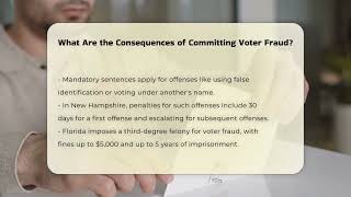 What Are the Consequences of Committing Voter Fraud  CountyOfficeorg [upl. by Matelda]