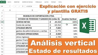 Análisis Vertical del Estado de Resultados Ejercicio con interpretación [upl. by Aninad]