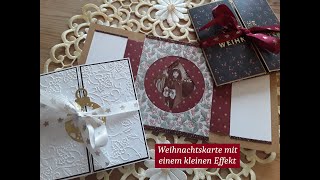 Weihnachtskarte mit einem kleinen Effekt basteln  persönliche Weihnachtskarte [upl. by Drusilla]