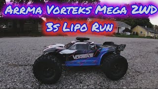 Arrma Vorteks Mega 2WD RC Truck  How Fast is it on 3s Lipo Batterys 😮 [upl. by Mensch300]