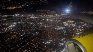 Spirit Airbus A320 Night Landing Oakland Intl KOAK [upl. by Nivlem902]