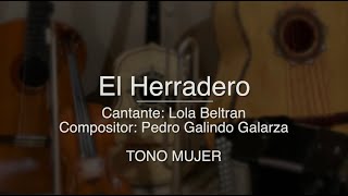 El Herradero  Puro Mariachi Karaoke  Lola Beltran  Tono Mujer [upl. by Noivax]