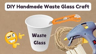 DIY Handmade Waste Glass Craft  Waste Rope Craft  Best Out of Waste [upl. by Nojad462]