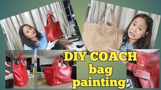 DIY LEATHER COACH BAG RECOLORING  ANGELUS LEATHER PAINT [upl. by Soloman487]