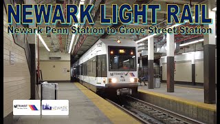 NJ Transit  Newark Light Rail Newark Penn Station to Grove Street Station [upl. by Eriuqs]