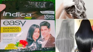 Indica easy hair colour shampoo review  Indica easy hair colour how to use  10 minutes hair color [upl. by Avot]