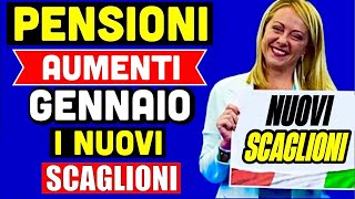 🔴 PENSIONI AUMENTI GENNAIO 👉 ECCO I NUOVI SCAGLIONI UFFICIALI PER SAPERE GLI AUMENTI 💰📊 [upl. by Asined]