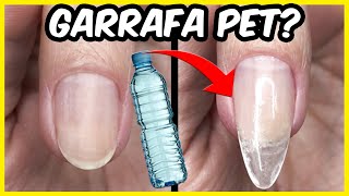 TESTEI UNHA POSTIÇA DE GARRAFA PET ‹ Unhas da Lalá › [upl. by Noivert625]