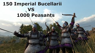 150 Imperial Bucellarii VS 1000 Peasants  Mount amp Blade Bannerlord II Bridge Battle [upl. by Nieberg]