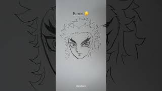 How to Draw Rengoku in 10sec 10mins 10hrs shorts [upl. by Jurgen]