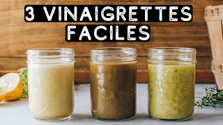 3 Vinaigrettes Vegan Sauces rapides faciles et simples [upl. by Ecineg438]