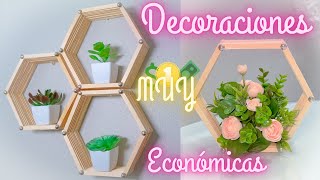 DIY Repisas Hexagonales  Decoraciones muy economicas y faciles de hacer [upl. by Enaht]