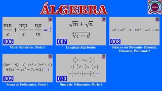 Curso de Álgebra Videos 06 al 10 [upl. by Aenotna]