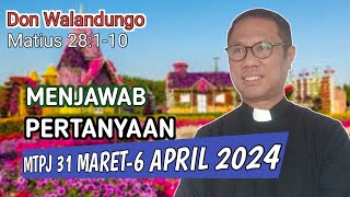 MENJAWAB PERTANYAAN MTPJ GMIM 31 MARET  6 APRIL 2024 [upl. by Kandace769]