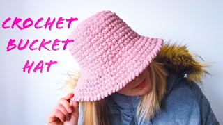 How to Crochet EASIEST AND FASTEST BUCKET HAT EVER  for Beginners PRADA DESINER INSPIRED [upl. by Phelips]