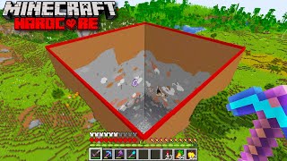 I Mined a 100x100 Area to BEDROCK in Minecraft Hardcore [upl. by Shipley]