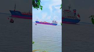 Big Ship Sailing to River for Goods Pickup  Majestic Cargo Transport Diamond Harbour River [upl. by Ulah]