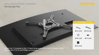 monTEK Extra Long Arm FullMotion TV Wall Mount Installation Guide HW1257BK [upl. by Hardunn]