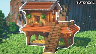 Minecraft  How to build a Acacia Roof Survival Farm House Tutorial 🍞 11 [upl. by Aramas]