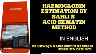 Hemoglobin Estimation by Sahlis Method  In English mbbs physiology hematology Doctors Corner [upl. by Enneles]