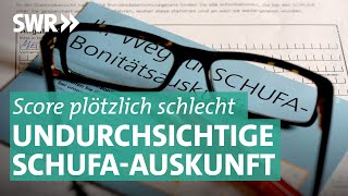 SchufaScore Woher kommt die schlechte Bonität  Marktcheck SWR [upl. by Prosperus]