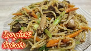 Spaghetti Guisado • Lo Mein using Spaghetti Noodles [upl. by Walston]