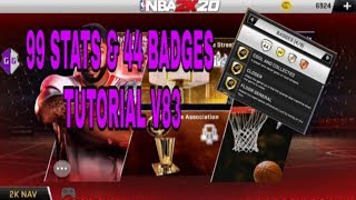 NBA 2K20 Mobile  99 Stats amp 44 Badges Tutorial [upl. by Attaynik]