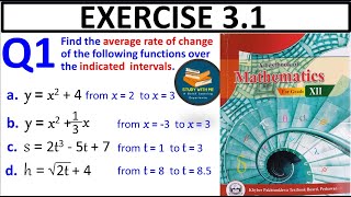 Exercise 31 Question 1 class 12 Maths New KPK Book  Ex 31 Q No 1 Differentiation Study With Me [upl. by Fokos]