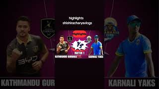 Highlights Karnali yaks vs Kathmandu Gurkhasnpl circket [upl. by Layol]