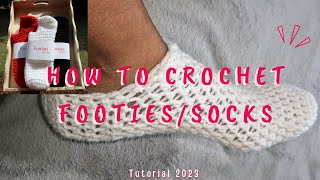 Crochet Footies Tutorial  How To Crochet Socks [upl. by Conway721]