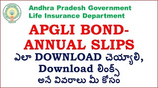 How to download APGLI Bond  How to download APGLI Annual Slips  APGLI Statement Download [upl. by Wilsey]