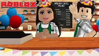 AMBERRY COFFEE SHOP OPENING PARTY ☕  Roblox Bloxburg [upl. by Daas]