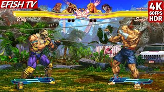 King amp JackX vs Sagat amp Vega Hardest AI  Street Fighter X Tekken  4K 60FPS HDR [upl. by Alakam962]