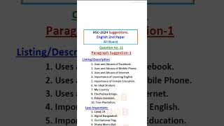 Paragraph SuggestionListingDescription I HSC 2024 I shorts hsc2024 exam hscsuggestion hsc [upl. by Suter]