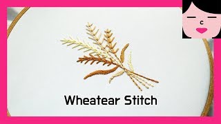 wheatear stitch embroidery tutorial 휘티어 스티치 [upl. by Dustin]