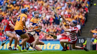 Highlights Clare find extra gear to edge Cork in epic 2024 AllIreland hurling final [upl. by Suaeddaht]