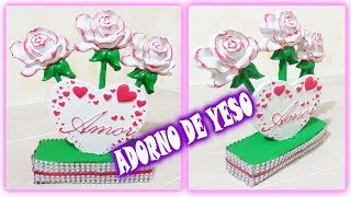 DIY  FIGURAS DE YESO EN BASE PARA CENTRO DE MESA  MANUALIDADES CON YESO  Elizabeth MC [upl. by Beker]