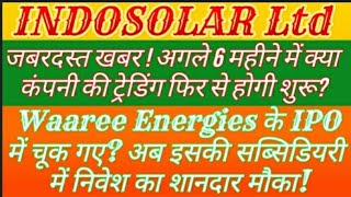 Indosolar Ltd share Latest news Indosolar Ltd share Today news Waaree Energies Share Latest news [upl. by Tarrant]