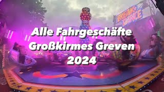 Alle Fahrgeschäfte Großkirmes Greven 2024 [upl. by Aimo95]