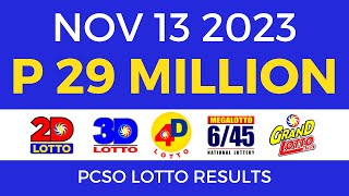 Lotto Result November 13 2023 9pm PCSO [upl. by Akeimahs438]