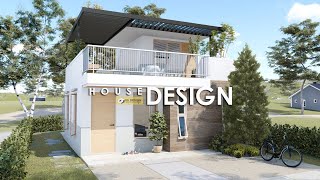 SIMPLE HOUSE DESIGN WITH ROOF DECK  600m x 865m 88 sqm  1 BEDROOM [upl. by Odraner]