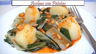 Acelgas con Patatas  Receta de Cocina en Familia [upl. by Yelloh20]