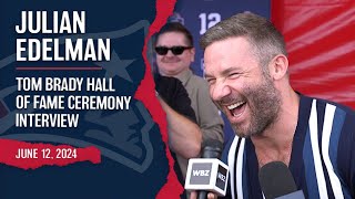 Julian Edelman Full Red Carpet Interview  Tom Brady Patriots Hall Of Fame Ceremony [upl. by Oniskey]