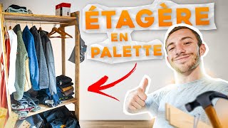 ÉTAGÈRE en PALETTE pour moins de 3€  Tuto DIY [upl. by Stodder]