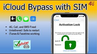 Untethered iCLOUD BYPASS with SIM Cellular FIX [upl. by Lah73]